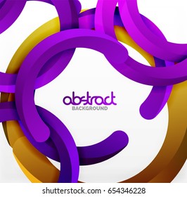 Moderno fondo de estilo geométrico 3d, líneas circulares en arco. Plantilla de vector