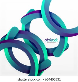 Moderno fondo de estilo geométrico 3d, líneas circulares en arco. Plantilla de vector
