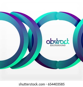 Moderno fondo de estilo geométrico 3d, líneas circulares en arco. Plantilla de vector