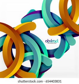 Modern 3d geometrical style background, arch circular lines. Vector template