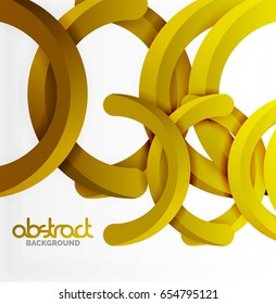 Moderno fondo de estilo geométrico 3d, líneas circulares en arco. Plantilla de vector