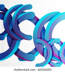 Moderno fondo de estilo geométrico 3d, líneas circulares en arco. Plantilla de vector