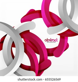 Moderno fondo de estilo geométrico 3d, líneas circulares en arco. Plantilla de vector