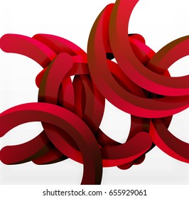 Modern 3d geometrical style background, arch circular lines. Vector template