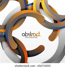 Modern 3d geometrical style background, arch circular lines. Vector template