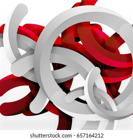 Modern 3d geometrical style background, arch circular lines. Vector template