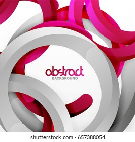 Moderno fondo de estilo geométrico 3d, líneas circulares en arco. Plantilla de vector