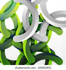 Modern 3d geometrical style background, arch circular lines. Vector template