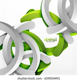 Modern 3d geometrical style background, arch circular lines. Vector template