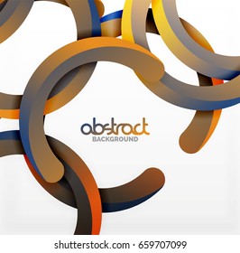 Modern 3d geometrical style background, arch circular lines. Vector template