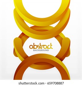 Modern 3d geometrical style background, orange arch circular lines. Vector template