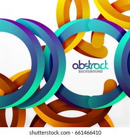 Modern 3d geometrical style background, arch circular lines. Vector template