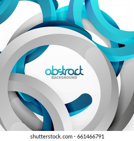 Moderno fondo de estilo geométrico 3d, líneas circulares en arco. Plantilla de vector