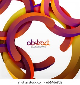 Modern 3d geometrical style background, arch circular lines. Vector template
