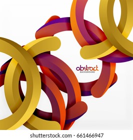 Modern 3d geometrical style background, arch circular lines. Vector template