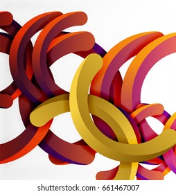 Modern 3d geometrical style background, arch circular lines. Vector template