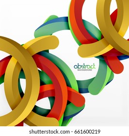 Moderno fondo de estilo geométrico 3d, líneas circulares en arco. Plantilla de vector