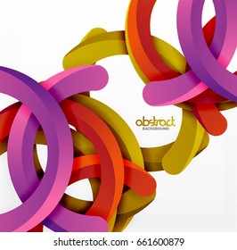 Modern 3d geometrical style background, arch circular lines. Vector template