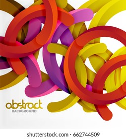 Modern 3d geometrical style background, arch circular lines. Vector template