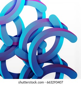 Modern 3d geometrical style background, arch circular lines. Vector template