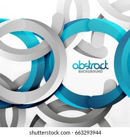 Moderno fondo de estilo geométrico 3d, líneas circulares en arco. Plantilla de vector
