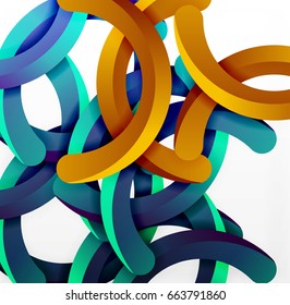 Modern 3d geometrical style background, arch circular lines. Vector template
