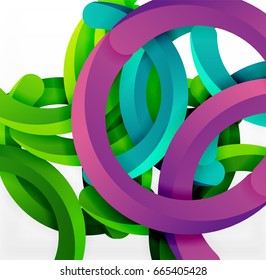 Modern 3d geometrical style background, arch circular lines. Vector template