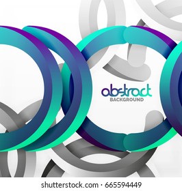 Moderno fondo de estilo geométrico 3d, líneas circulares en arco. Plantilla de vector
