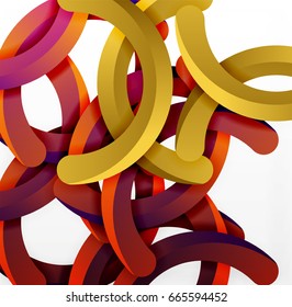 Modern 3d geometrical style background, arch circular lines. Vector template