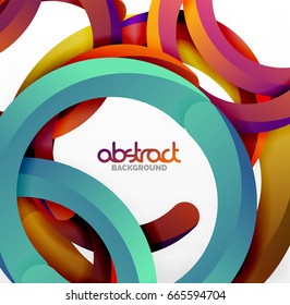 Moderno fondo de estilo geométrico 3d, líneas circulares en arco. Plantilla de vector