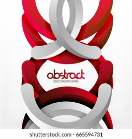Modern 3d geometrical style background, arch circular lines. Vector template