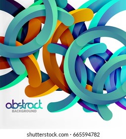 Modern 3d geometrical style background, arch circular lines. Vector template