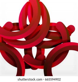 Modern 3d geometrical style background, arch circular lines. Vector template