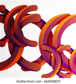 Modern 3d geometrical style background, arch circular lines. Vector template