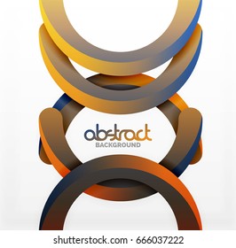 Moderno fondo de estilo geométrico 3d, líneas circulares en arco. Plantilla de vector