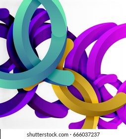 Modern 3d geometrical style background, arch circular lines. Vector template