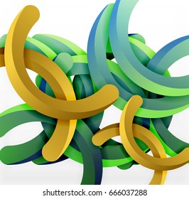 Moderno fondo de estilo geométrico 3d, líneas circulares en arco. Plantilla de vector