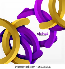 Modern 3d geometrical style background, arch circular lines. Vector template