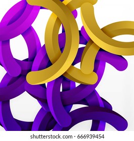 Modern 3d geometrical style background, arch circular lines. Vector template