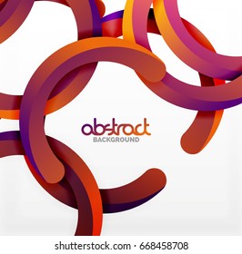 Modern 3d geometrical style background, arch circular lines. Vector template