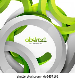 Modern 3d geometrical style background, arch circular lines. Vector template