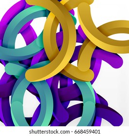 Moderno fondo de estilo geométrico 3d, líneas circulares en arco. Plantilla de vector
