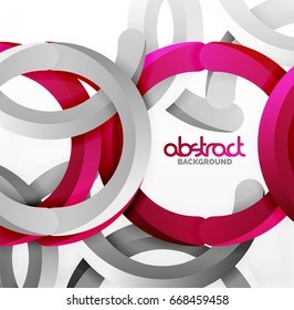 Modern 3d geometrical style background, arch circular lines. Vector template