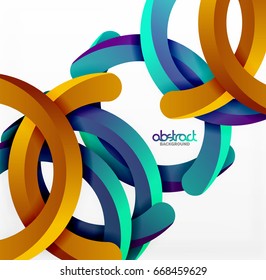 Moderno fondo de estilo geométrico 3d, líneas circulares en arco. Plantilla de vector