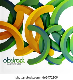 Modern 3d geometrical style background, arch circular lines. Vector template