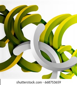 Modern 3d geometrical style background, arch circular lines. Vector template