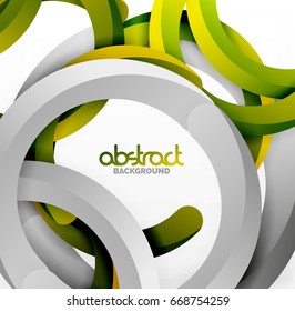 Modern 3d geometrical style background, arch circular lines. Vector template