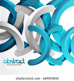 Modern 3d geometrical style background, arch circular lines. Vector template