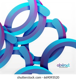 Modern 3d geometrical style background, arch circular lines. Vector template