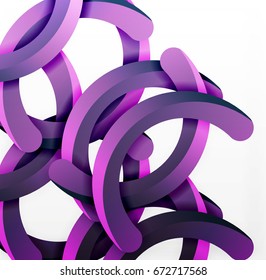 Modern 3d geometrical style background, arch circular lines. Vector template